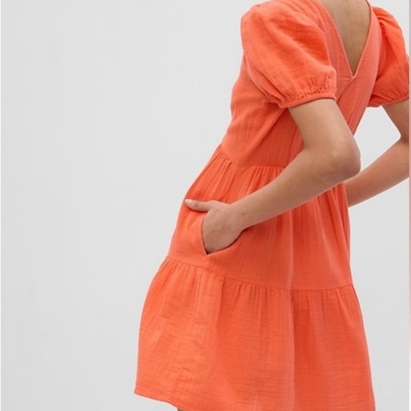 GAP Pink Gauze Mini Dress Ruffles Breezy Summer XXS - Picture 9 of 9